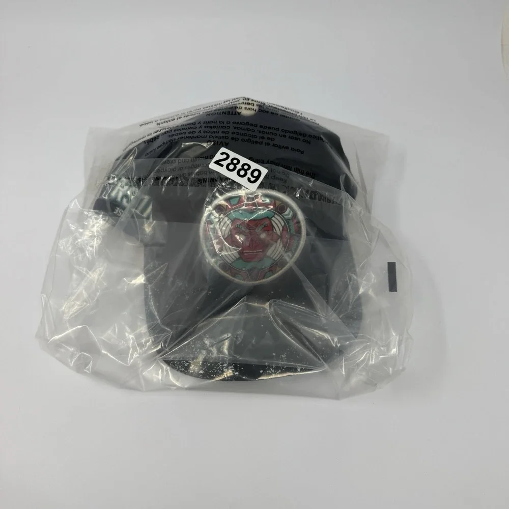 IcooPNY Icoop New York Snapback Hat‎ Black Aztec Oni Mask Paint Splatter